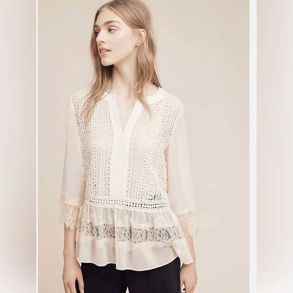 NWOT Harlan Lace Detail Blouse Size Small